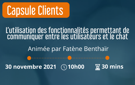 Capsule - l'utilisation des fonctionnalités permettant de communiquer entre les utilisateurs et le chat